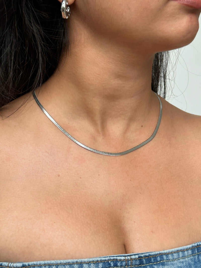 Silver Herringbone Chain Necklace | Trento – Ivys Attic Jewellery