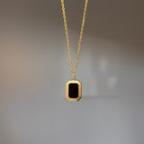 Black Medallion Necklace